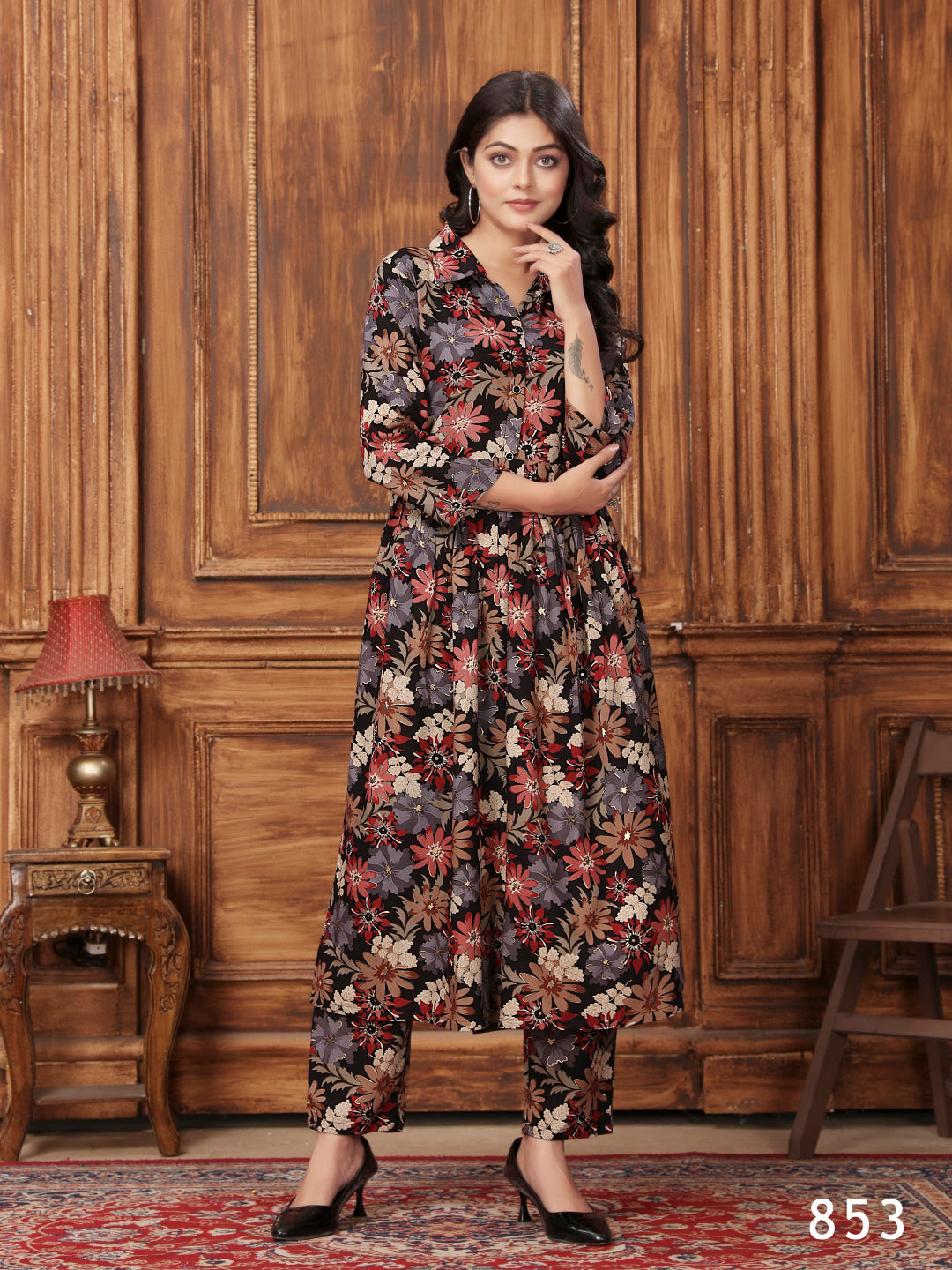 MV Premium Designer Rayon Long Cord-Set in Five Designs & Colors