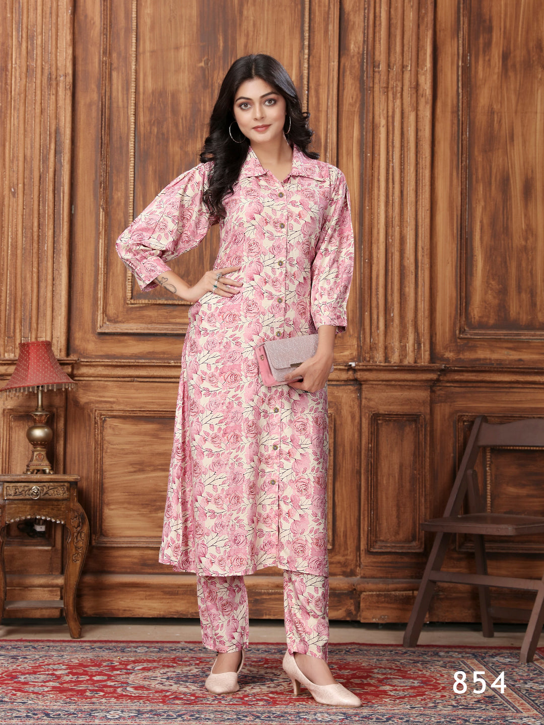 MV Premium Designer Rayon Long Cord-Set in Five Designs & Colors