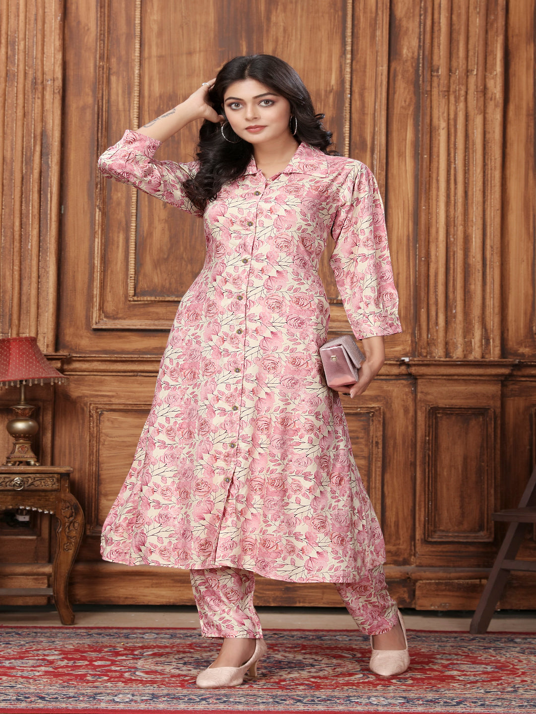 MV Premium Designer Rayon Long Cord-Set in Five Designs & Colors