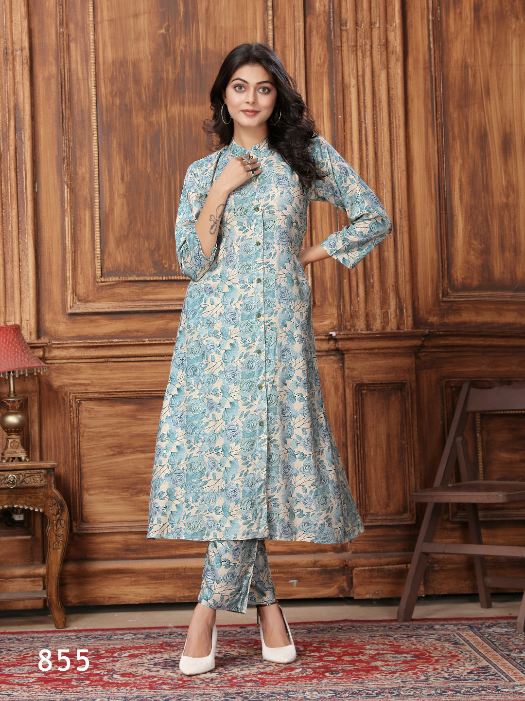 MV Premium Designer Rayon Long Cord-Set in Five Designs & Colors