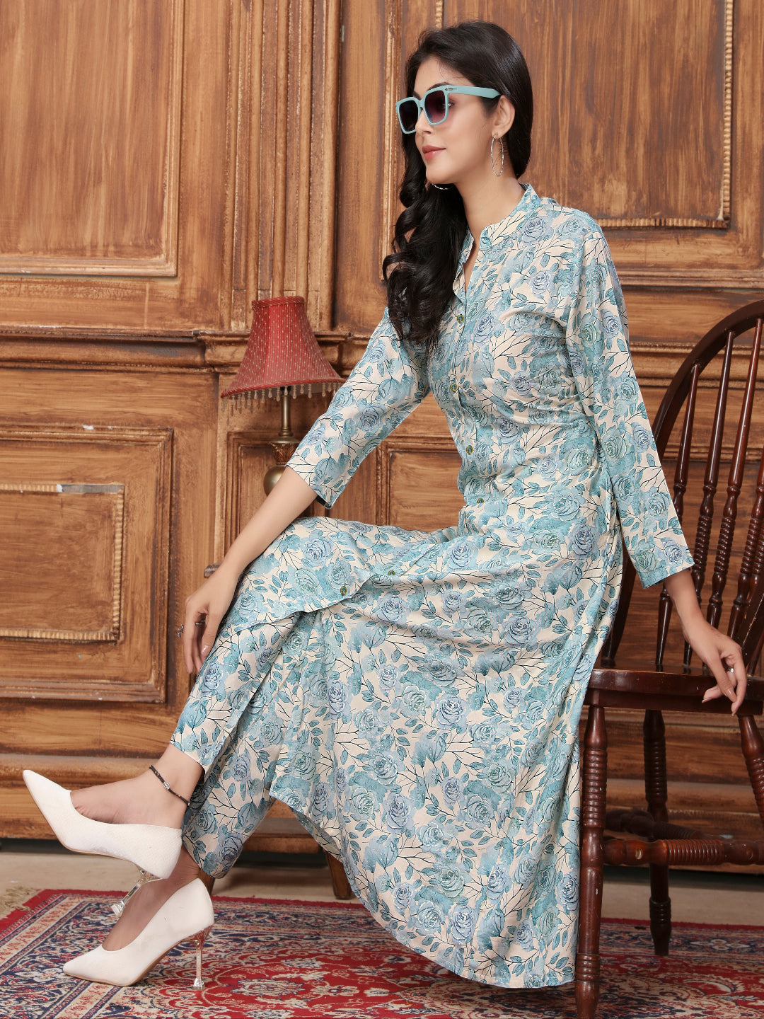 MV Premium Designer Rayon Long Cord-Set in Five Designs & Colors