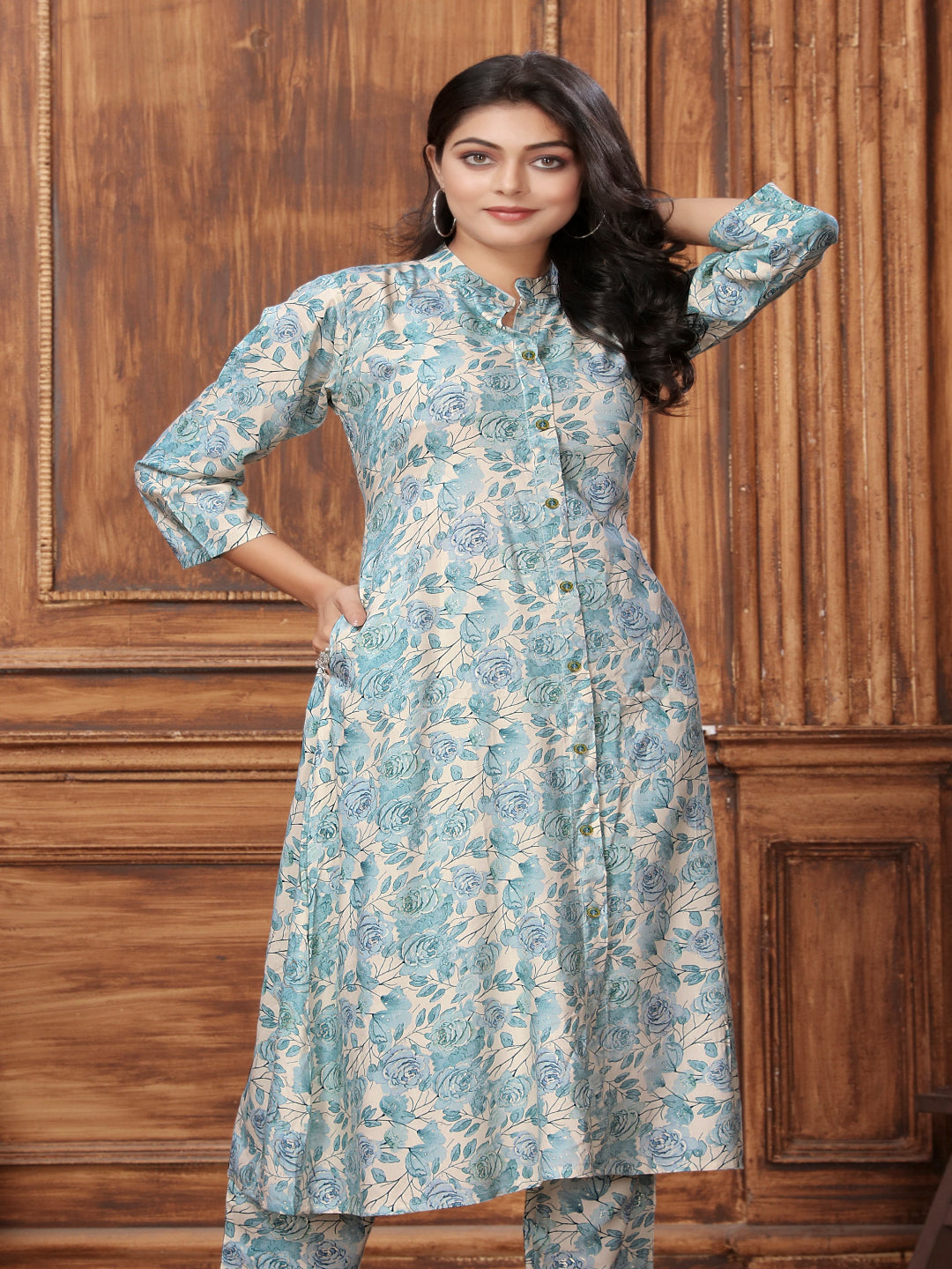 MV Premium Designer Rayon Long Cord-Set in Five Designs & Colors