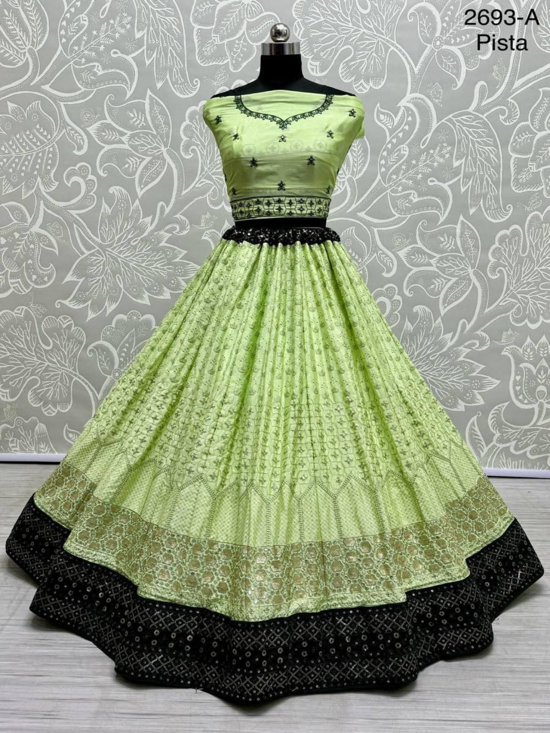 ES Soft Georgette Partywear Lehenga Choli With Sequin and cotton thread