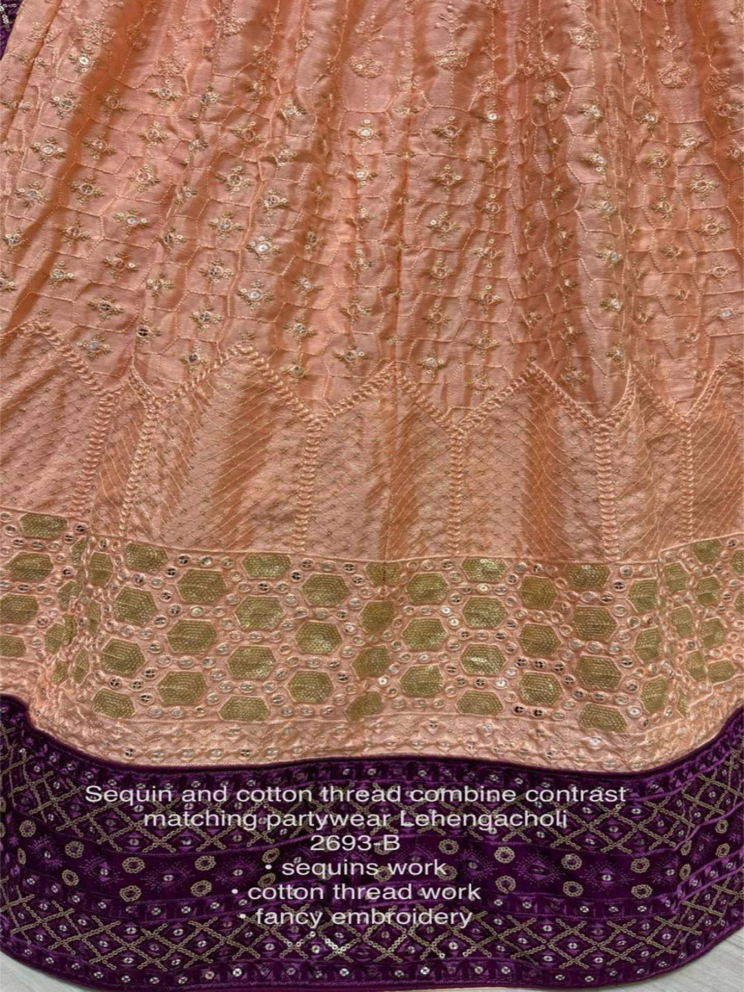 ES Soft Georgette Partywear Lehenga Choli With Sequin and cotton thread