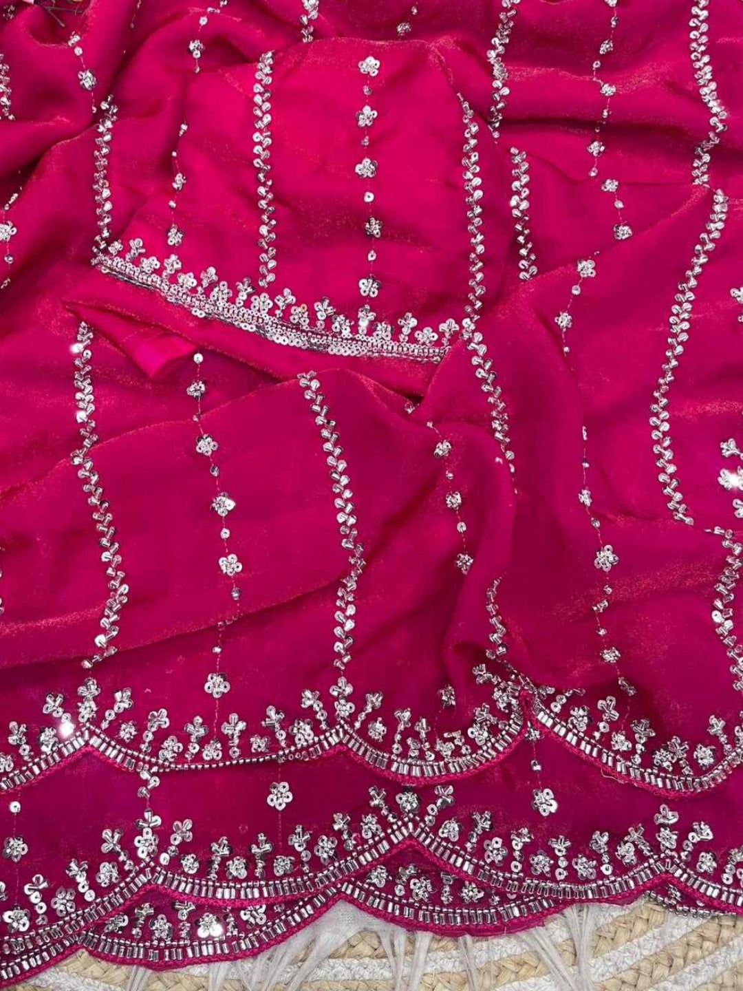 YNF Gorgeous Soft Space Silk Saree with Intricate Beads & Sequence Work