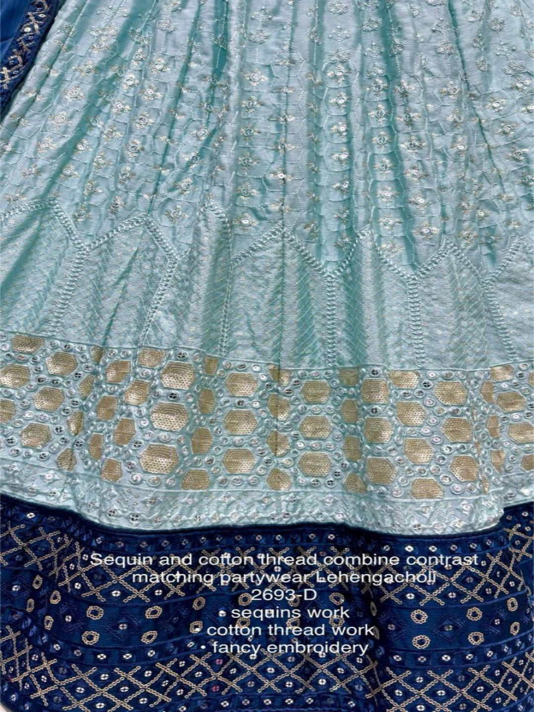 ES Soft Georgette Partywear Lehenga Choli With Sequin and cotton thread