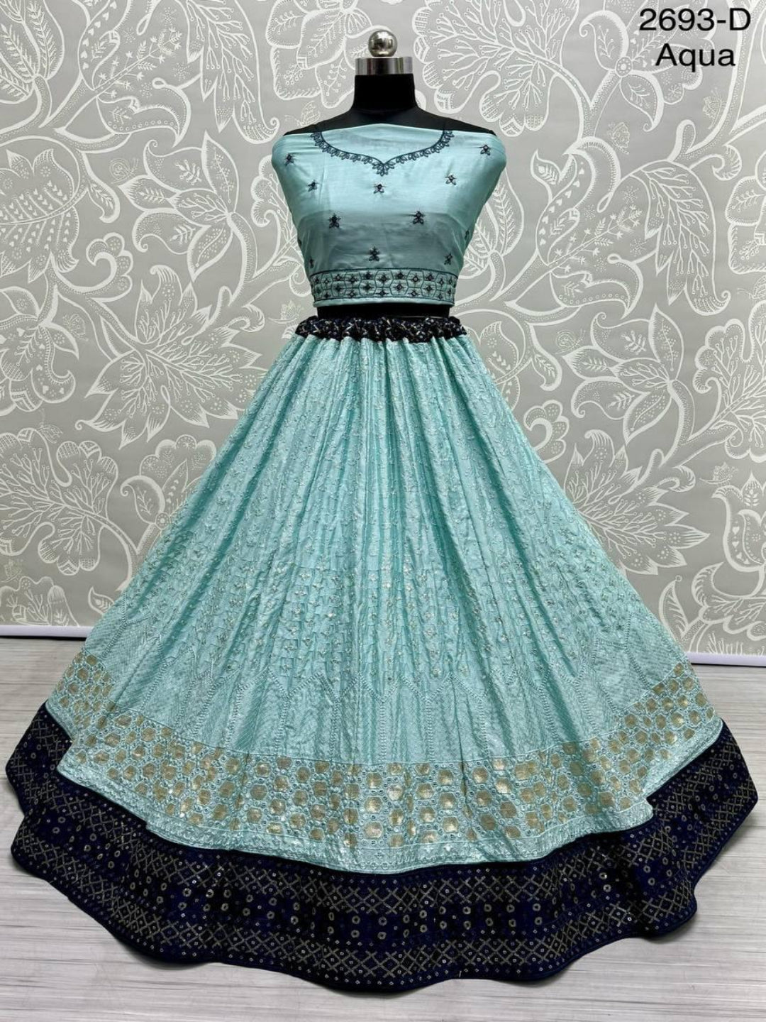 ES Soft Georgette Partywear Lehenga Choli With Sequin and cotton thread
