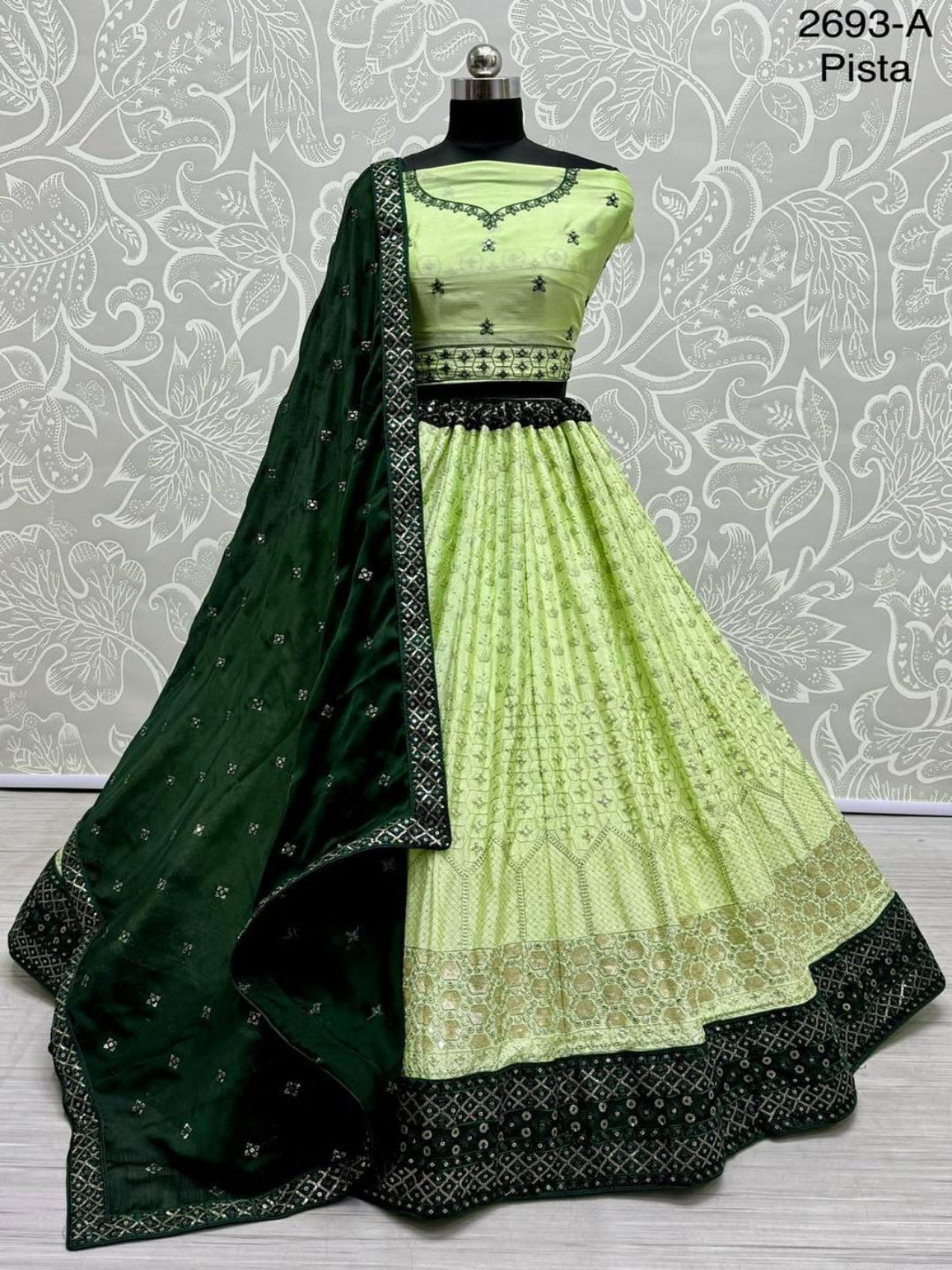 ES Soft Georgette Partywear Lehenga Choli With Sequin and cotton thread