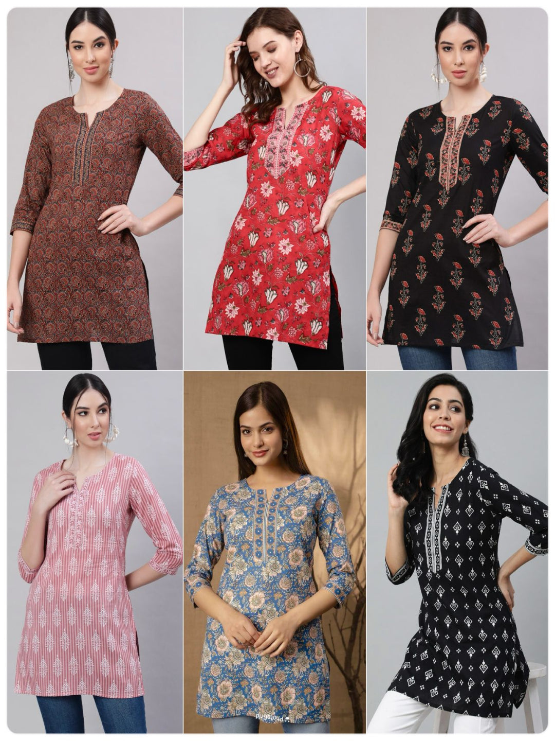ES Stylish Cotton Printed Tops for Daily/Office Wear