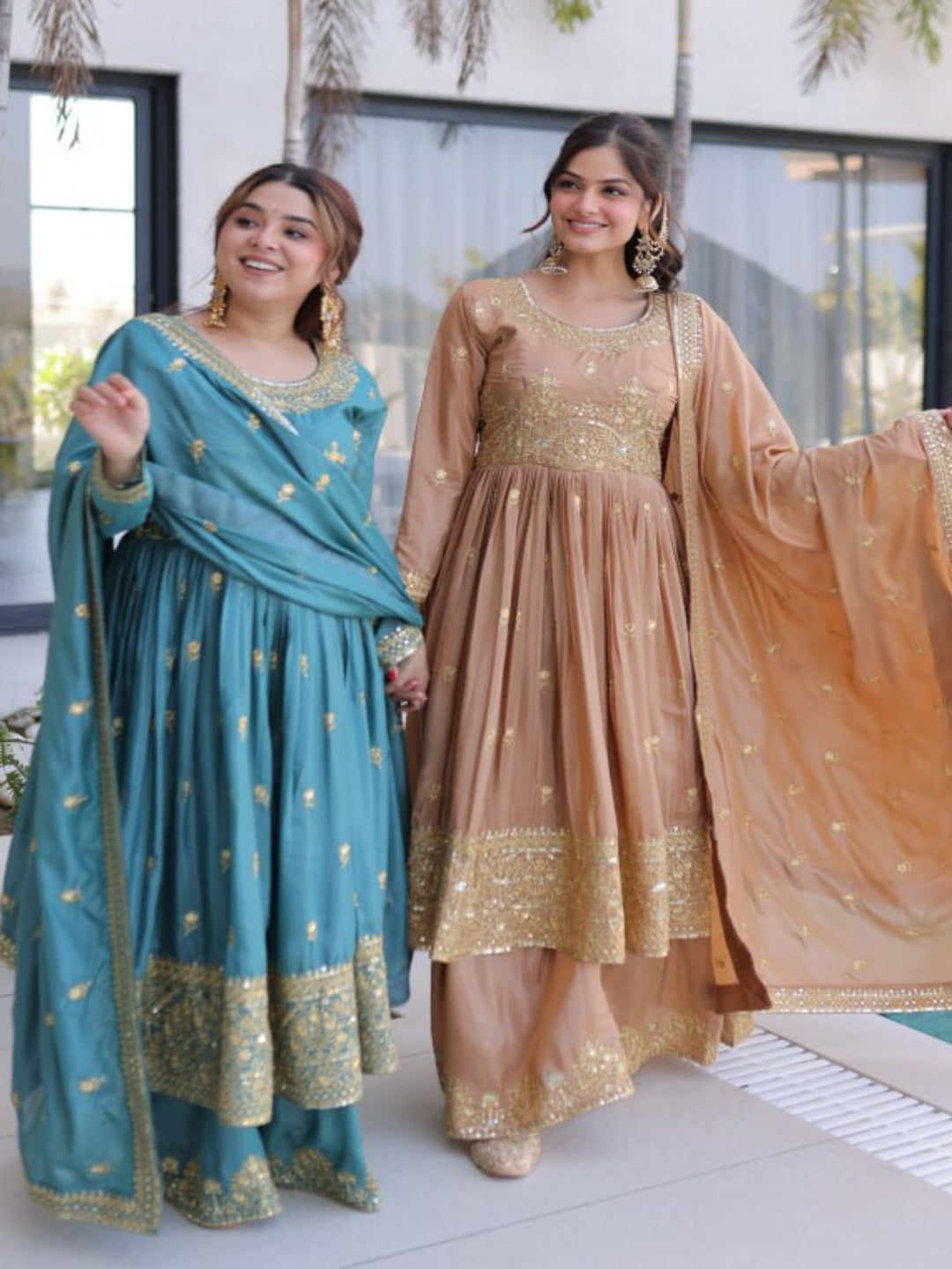 ER Heavy Party Wear Super Silk Sharara Suit with Embroidered Dupatta