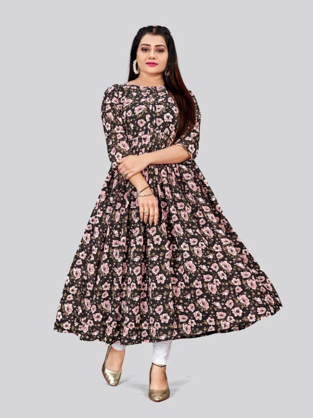 MV Soft Georgette Kurti with outer layer & Cotton inner lining