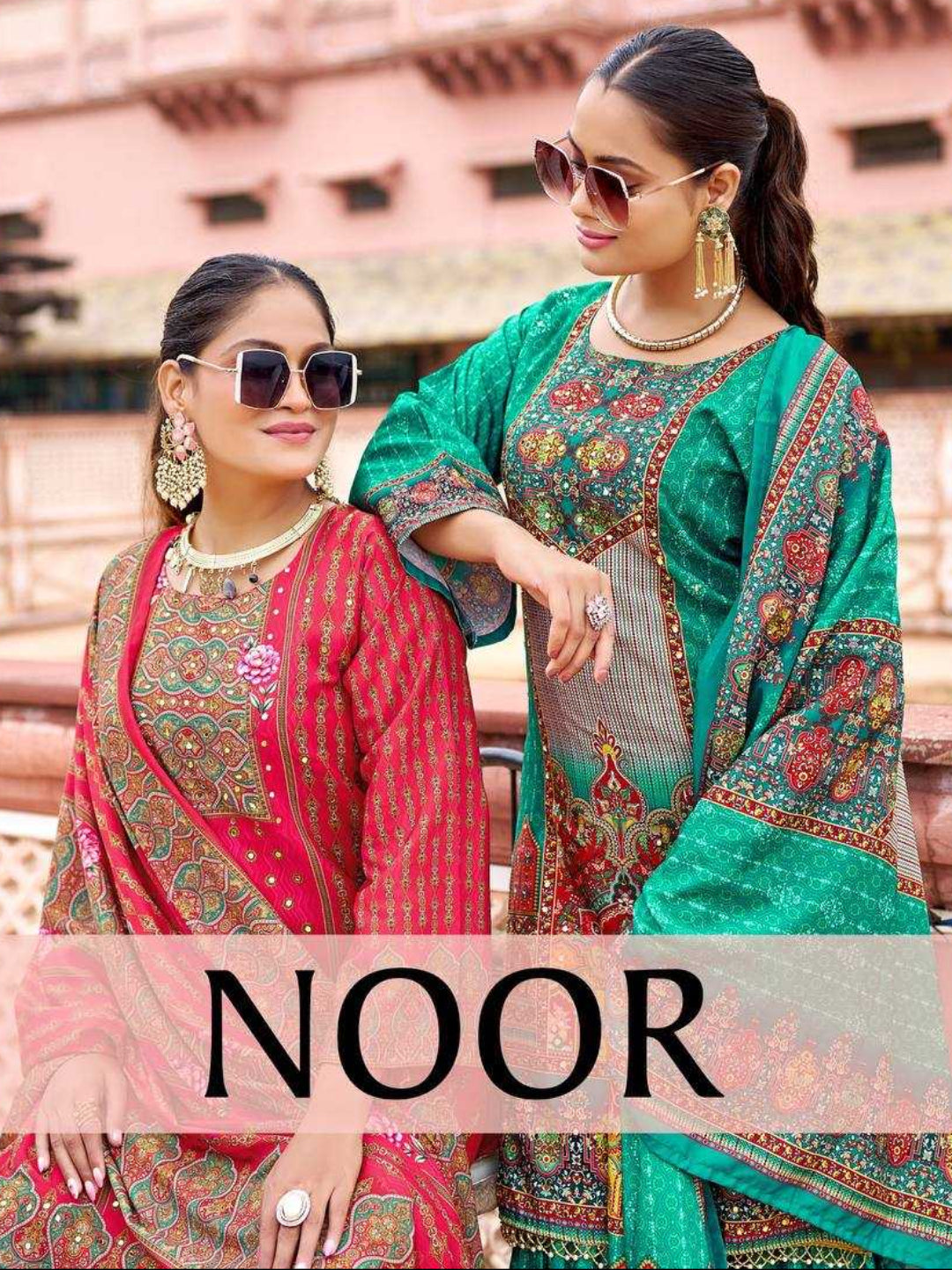 YNF Pure Crape Silk Fully Stitched Sharara Suit with Digital Print & Real Mirror Work