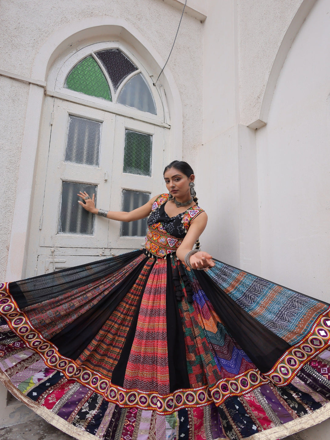 ES Navaratri Special Designer Georgette Lehenga Choli Set