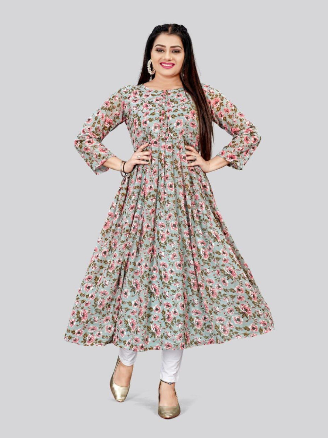 MV Soft Georgette Kurti with outer layer & Cotton inner lining