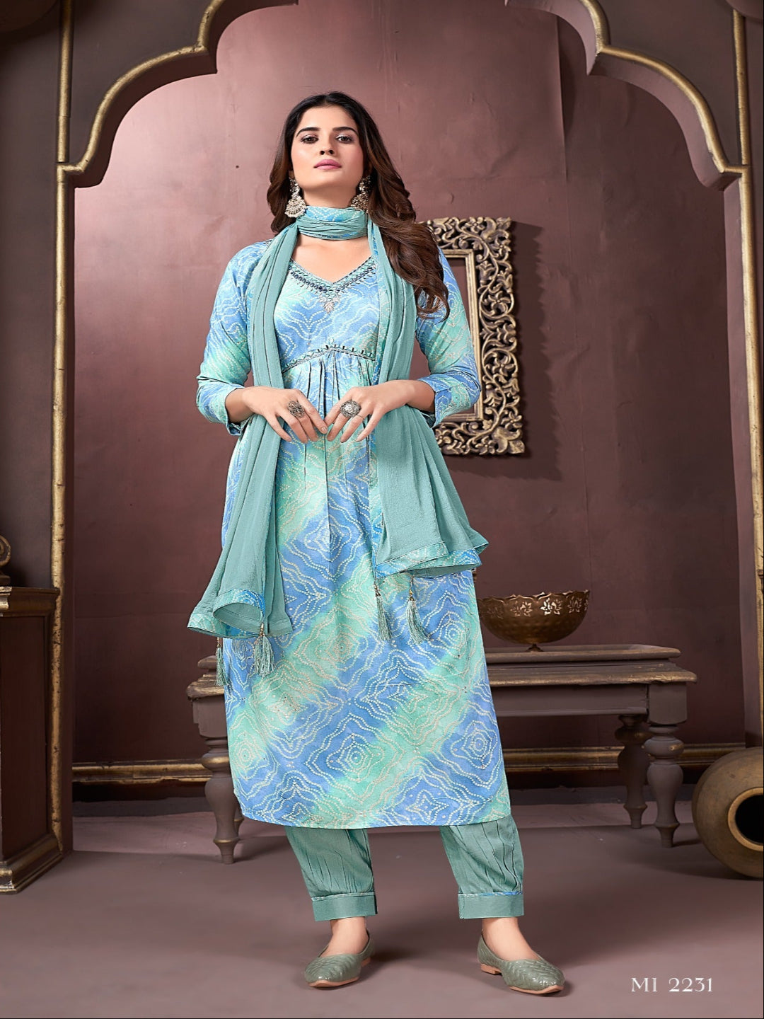 MV Premium Women's Rayon Ethnic Wear Set in Four Colors & Designs