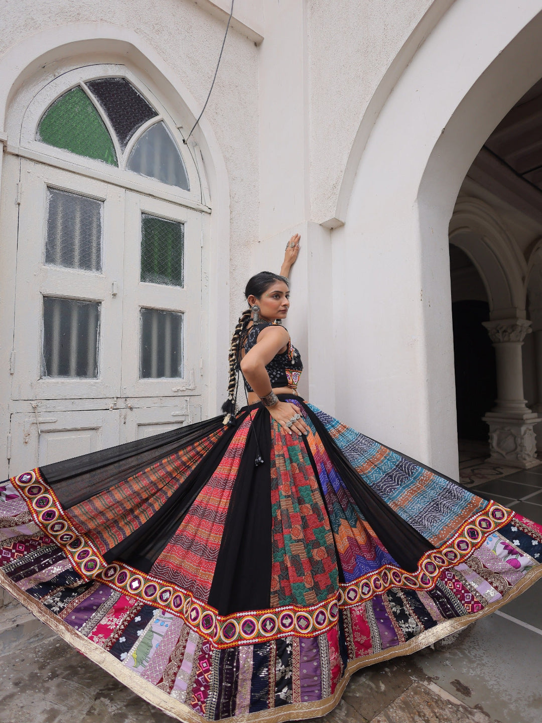 ES Navaratri Special Designer Georgette Lehenga Choli Set