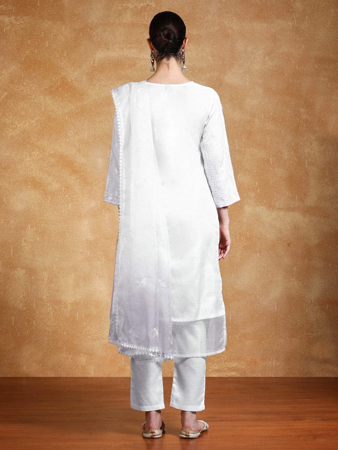 KF Women Floral Heavy Embroidered Kurta With Trouser & Dupatta
