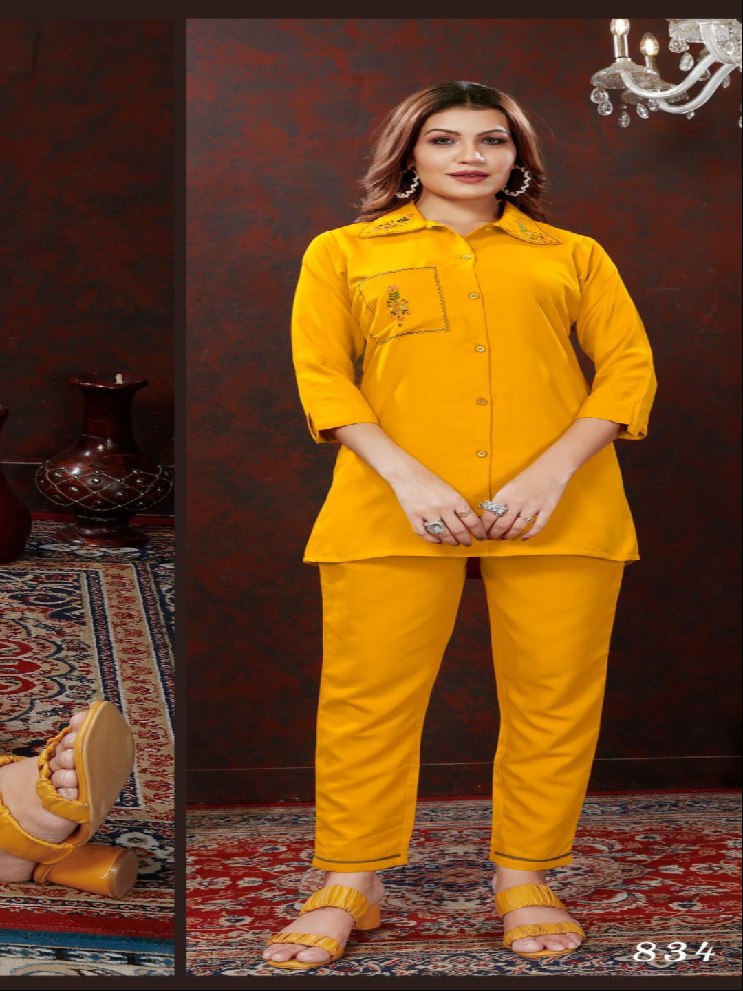 MV Elegant Maaza Cotton Handwork Cord-Set in Five Designs & Colors
