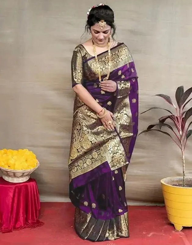 KF Elegant Banarasi Silk Woven Design Kanjeevaram Saree