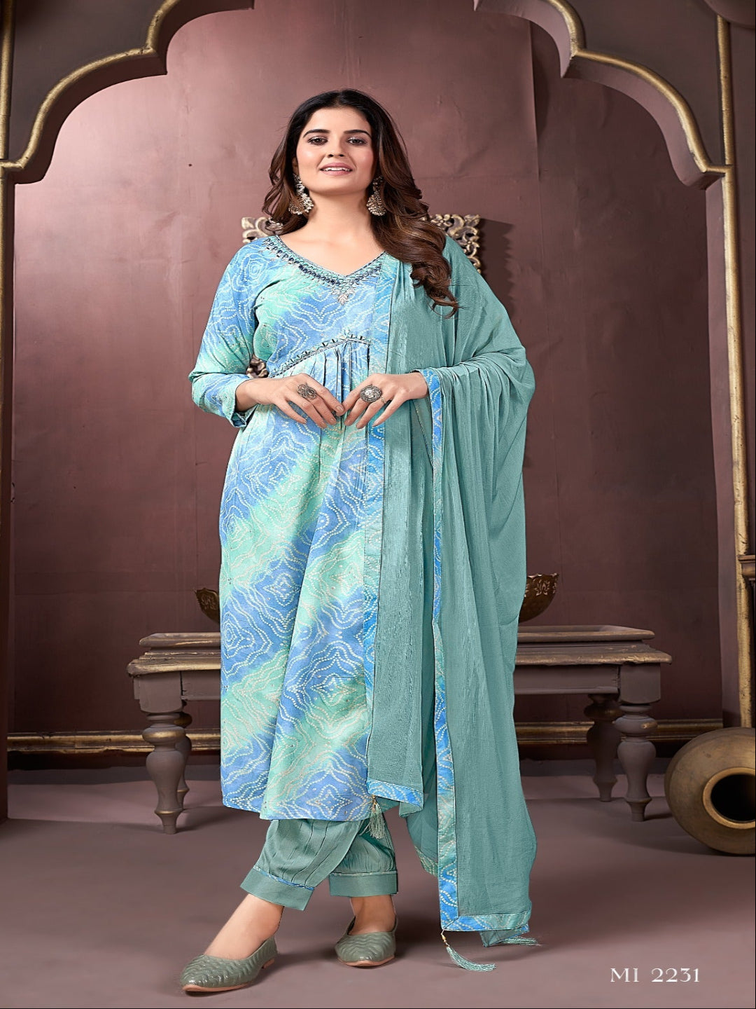 MV Premium Women's Rayon Ethnic Wear Set in Four Colors & Designs