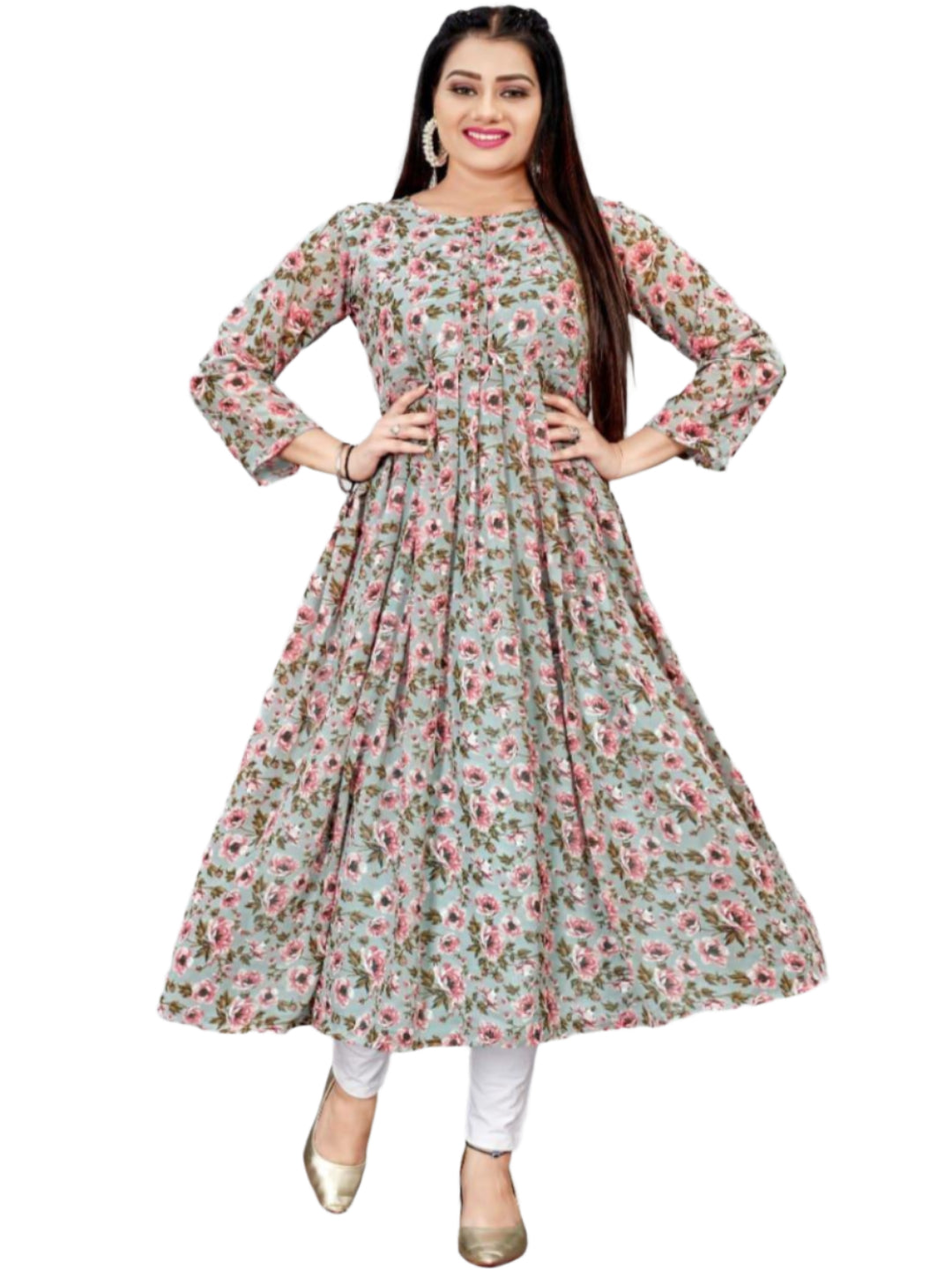 MV Printed Georgette Kurti with Cotton Inner – Elegant Everyday Ethnic Wear