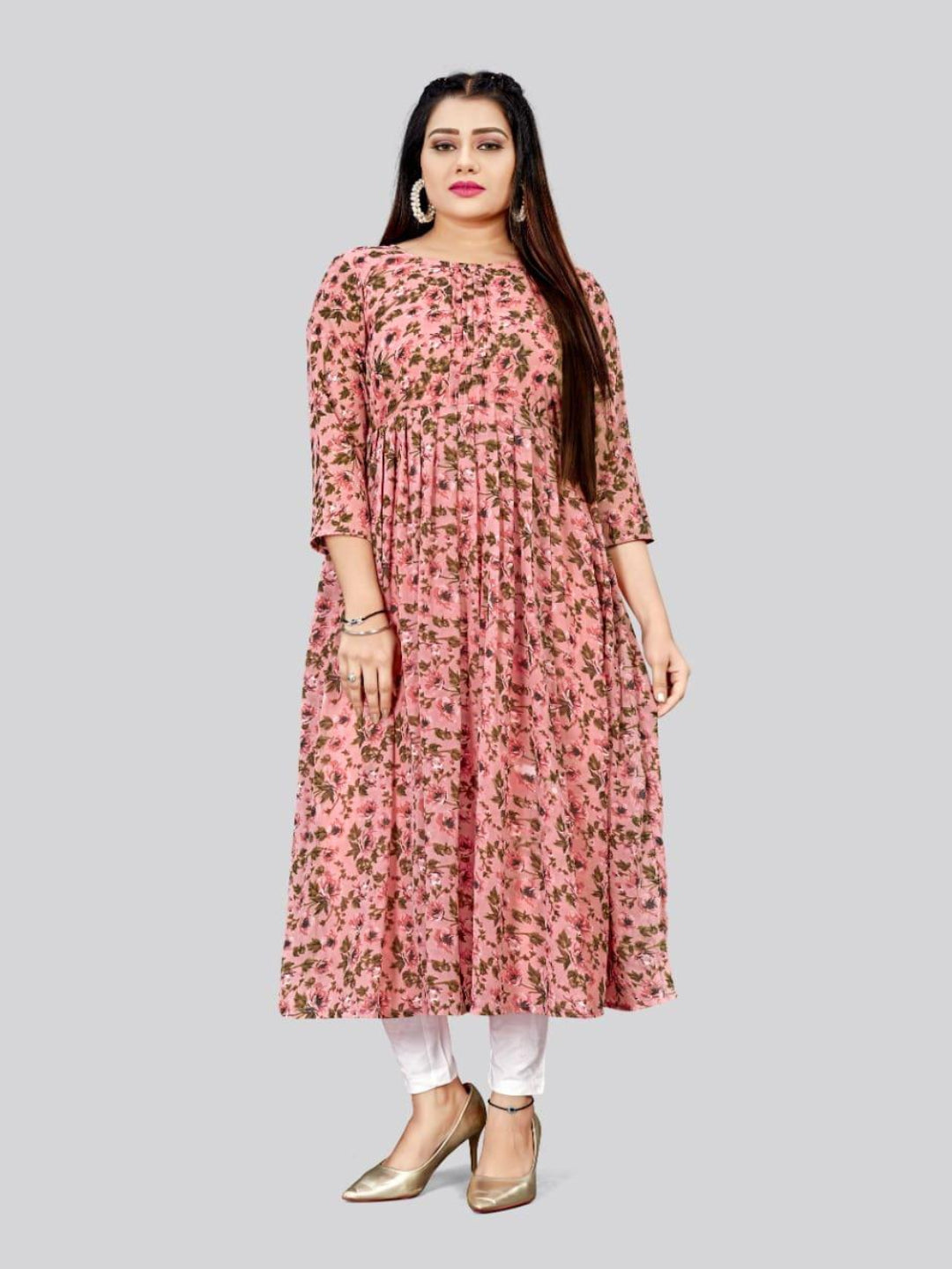 MV Soft Georgette Kurti with outer layer & Cotton inner lining