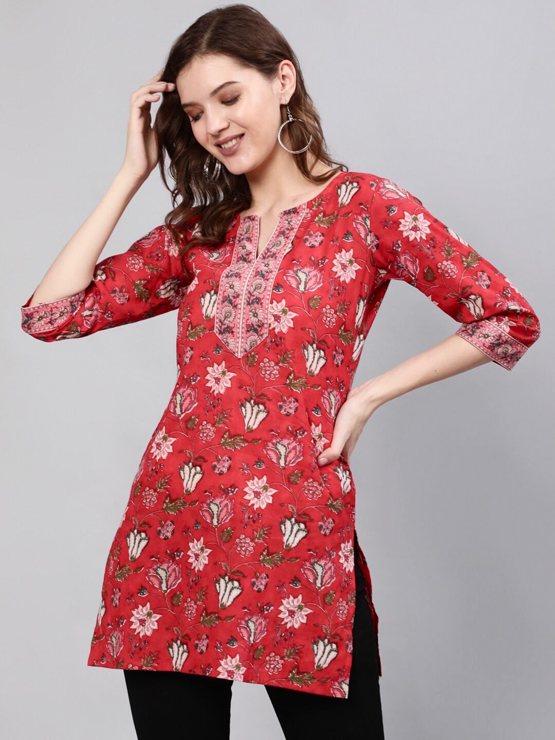 ES Stylish Cotton Printed Tops for Daily/Office Wear