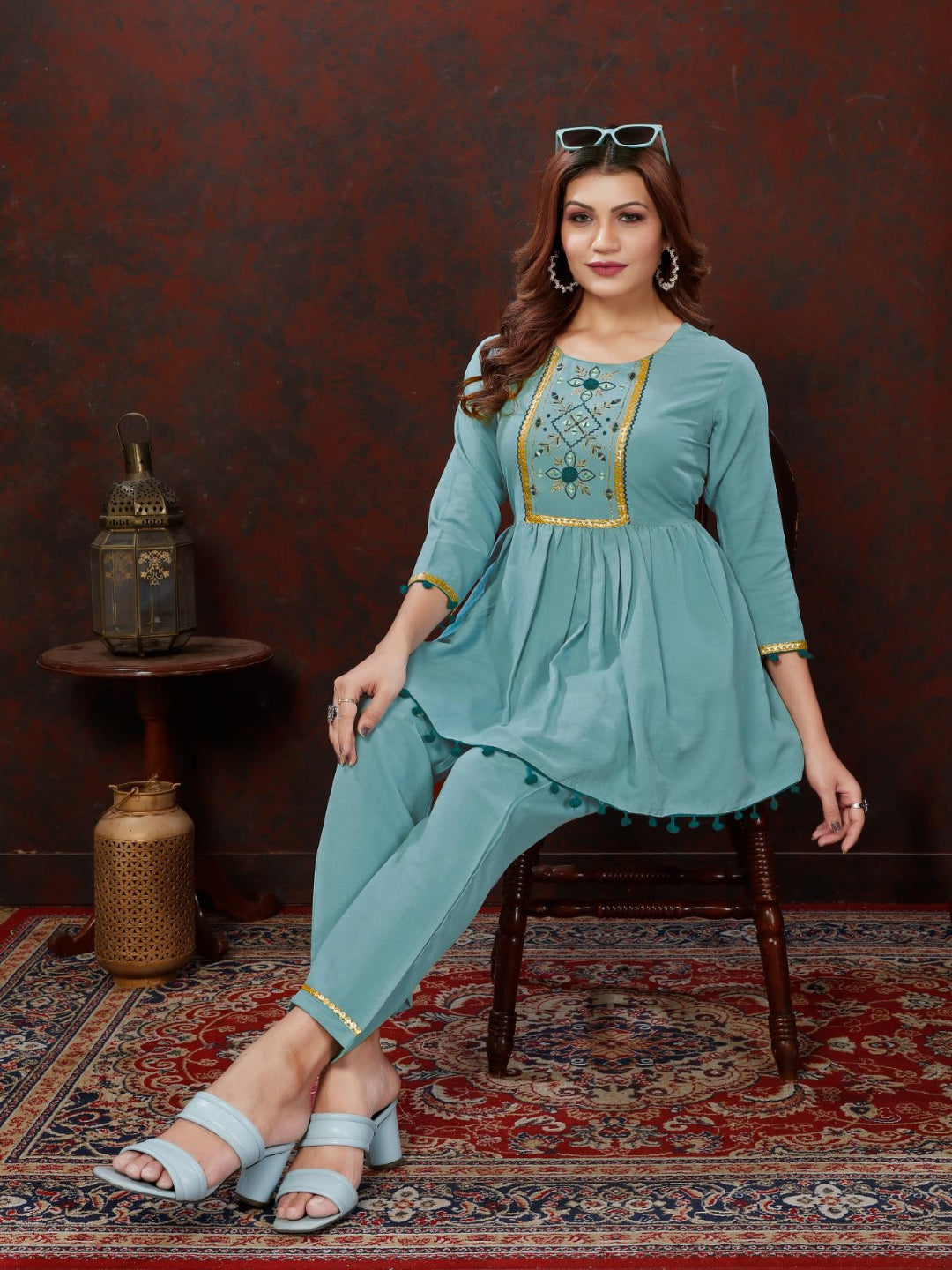MV Elegant Maaza Cotton Handwork Cord-Set in Five Designs & Colors