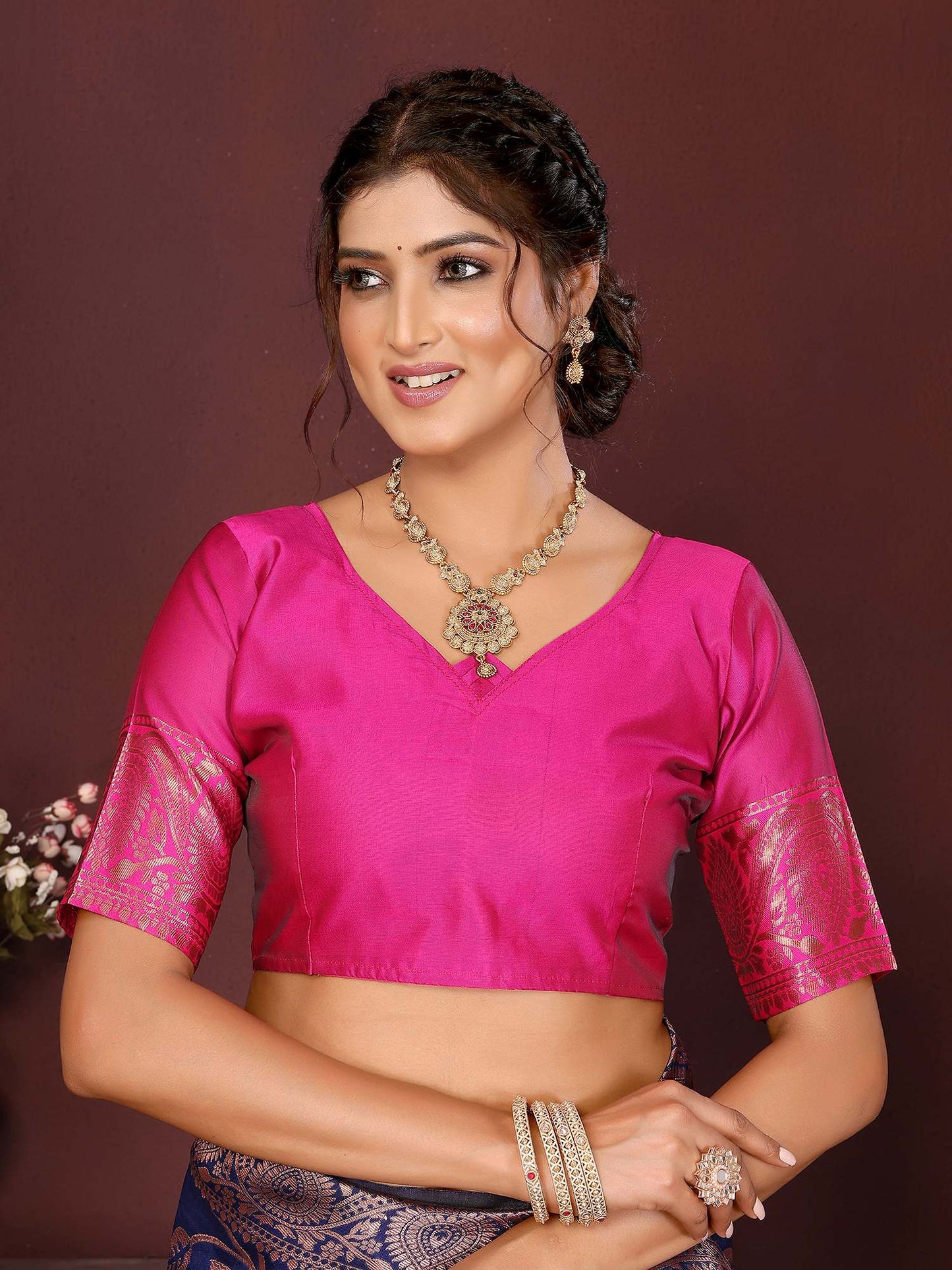 KF Women Kanjivaram Banarasi Silk Woven Design Saree