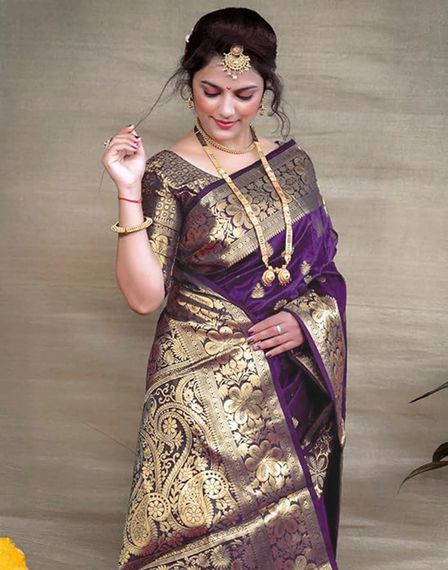 KF Elegant Banarasi Silk Woven Design Kanjeevaram Saree