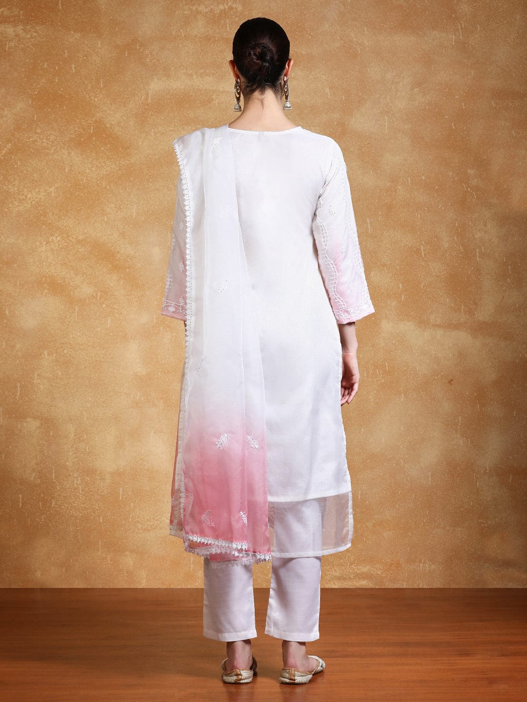 KF Women Floral Heavy Embroidered Kurta With Trouser & Dupatta