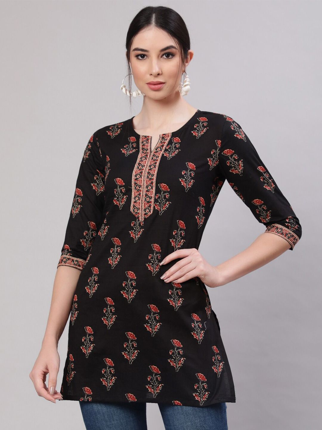 ES Stylish Cotton Printed Tops for Daily/Office Wear