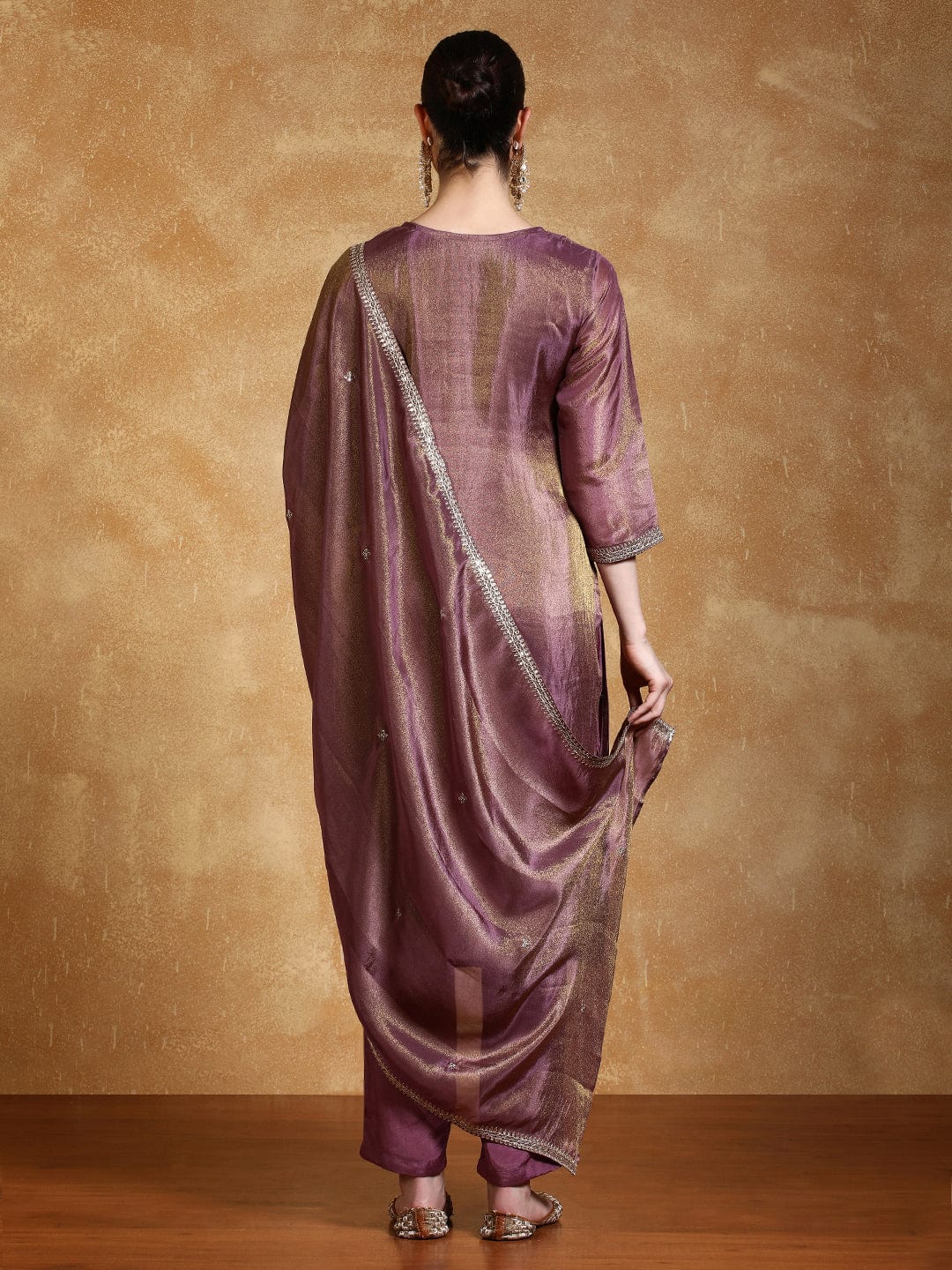 KF Zari Embroidered Yoke Kurta With Trouser And Dupatta