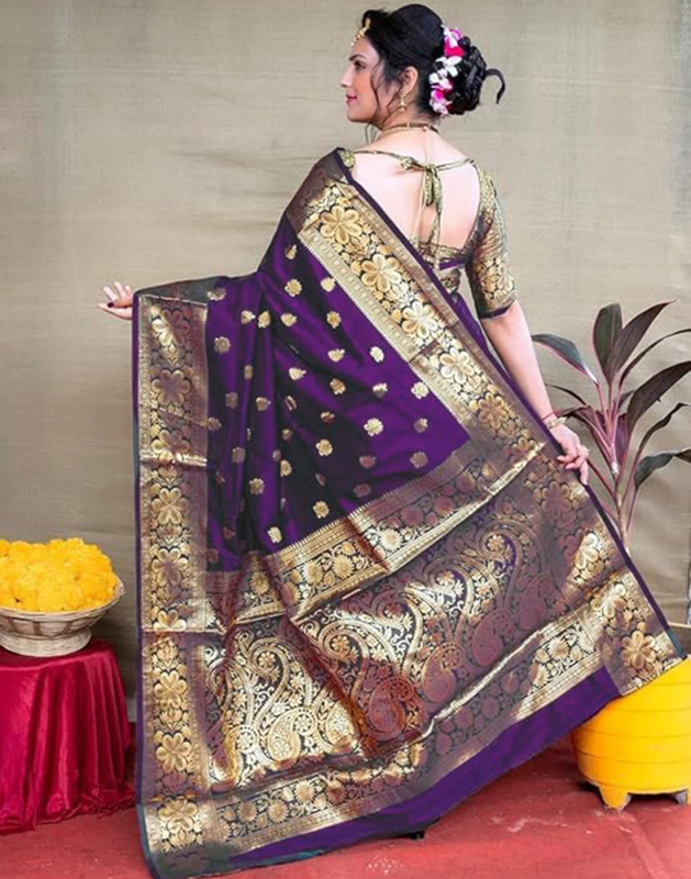 KF Elegant Banarasi Silk Woven Design Kanjeevaram Saree
