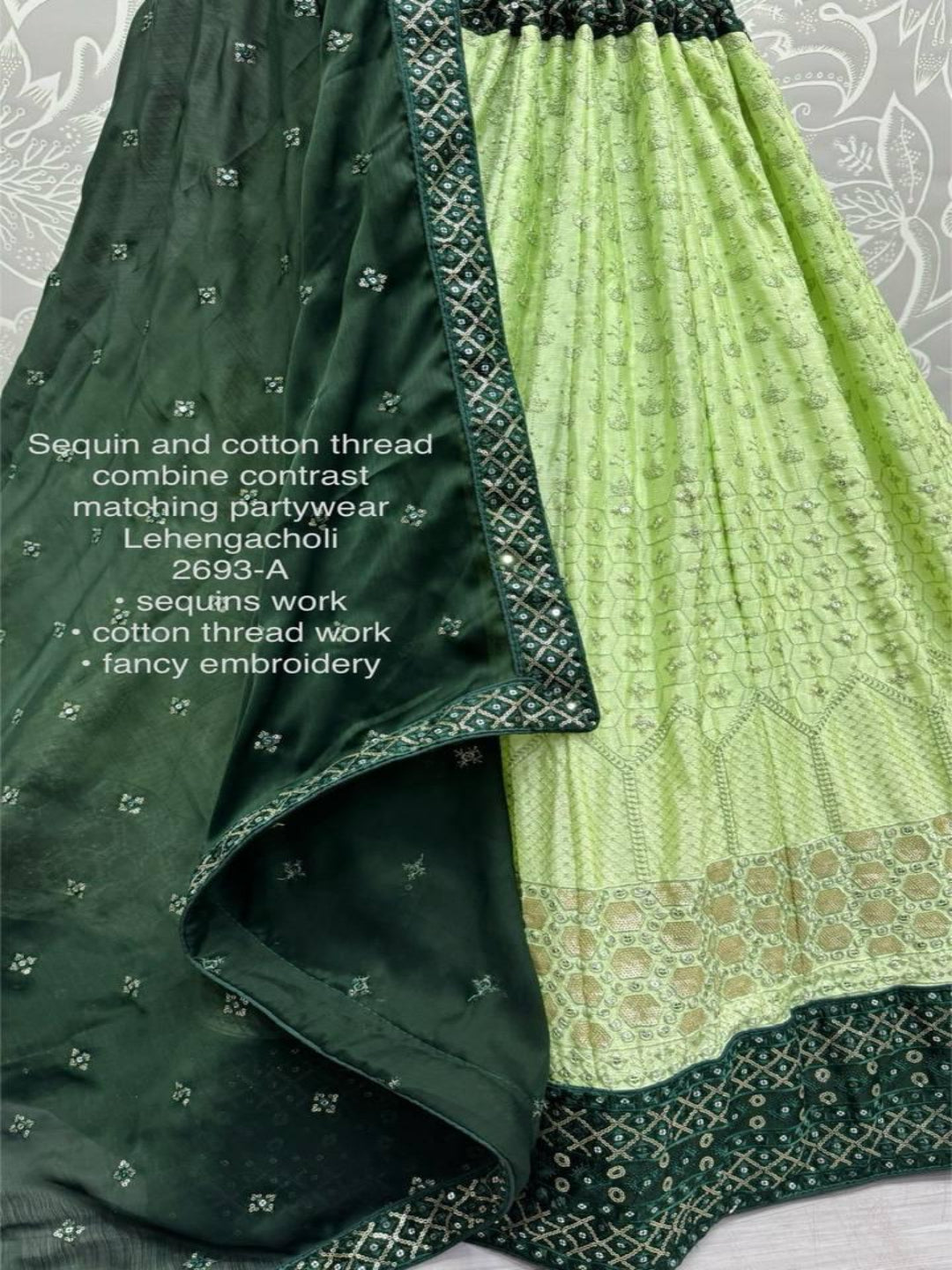 ES Soft Georgette Partywear Lehenga Choli With Sequin and cotton thread