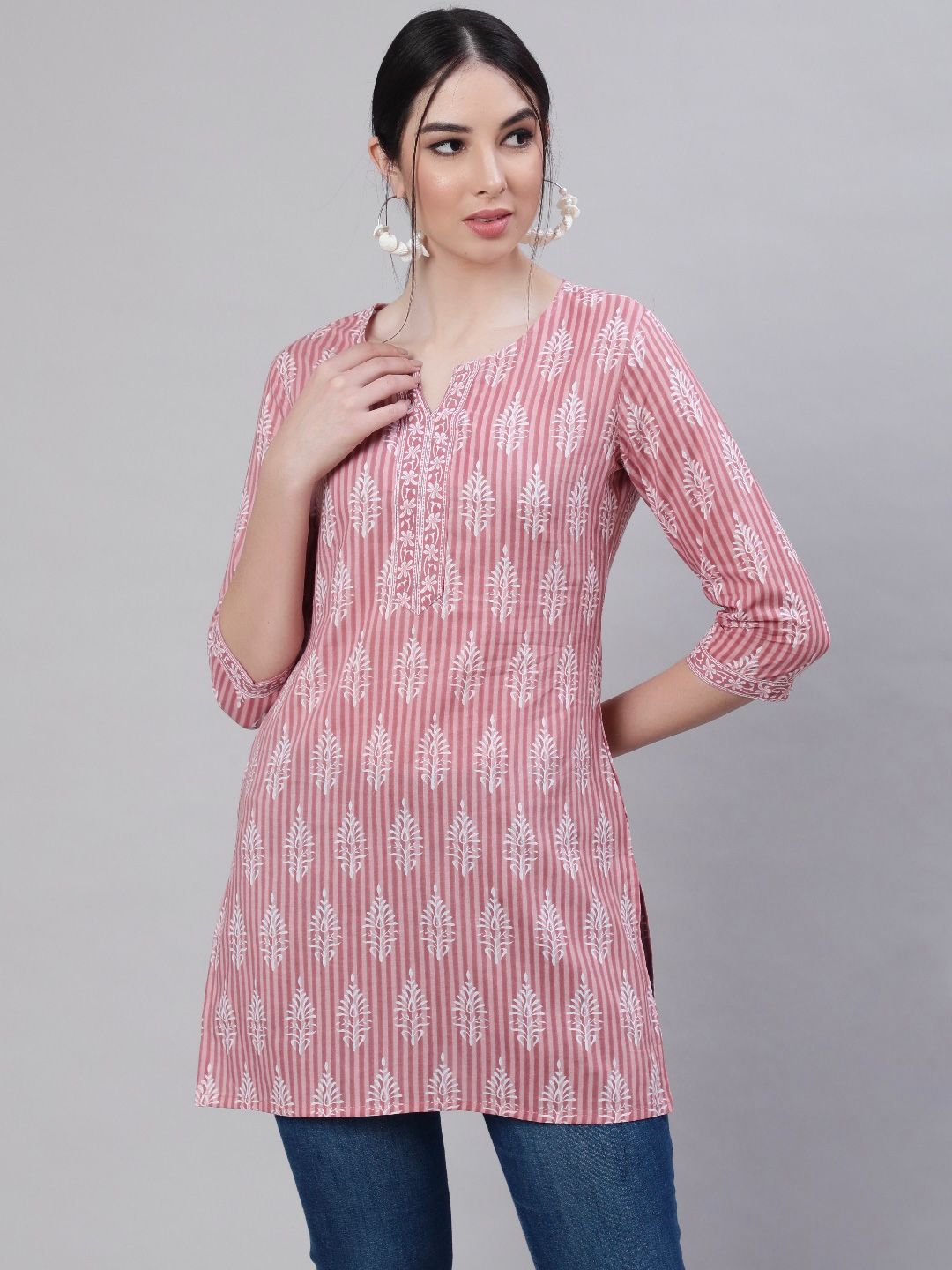 ES Stylish Cotton Printed Tops for Daily/Office Wear