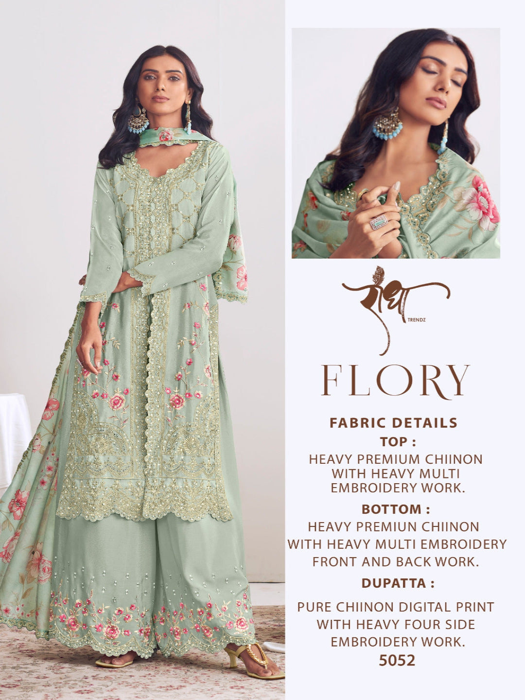 YNF Chinon FLORY: Embroidery Suits & Designer Palazzo Dresses