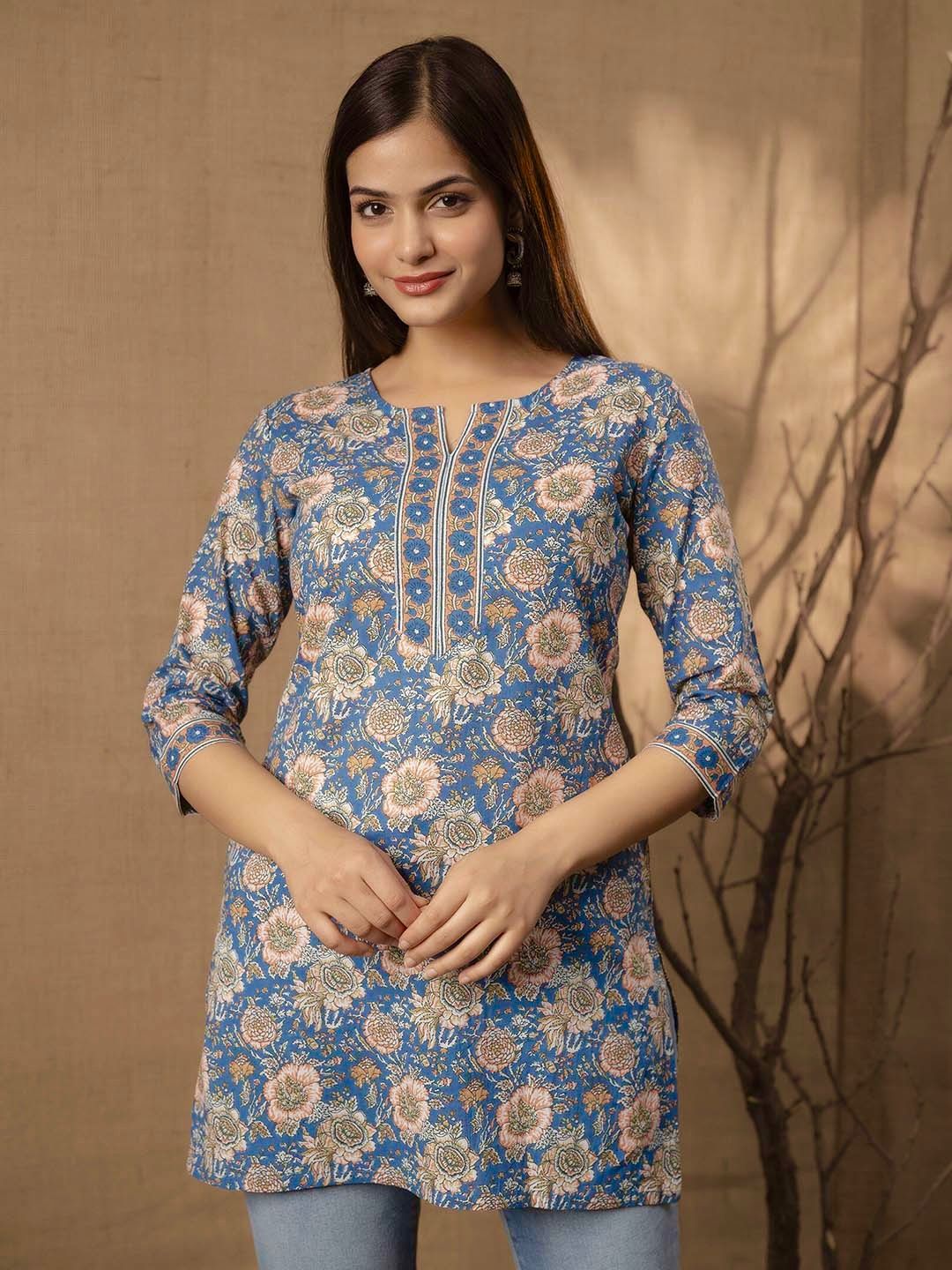 ES Stylish Cotton Printed Tops for Daily/Office Wear