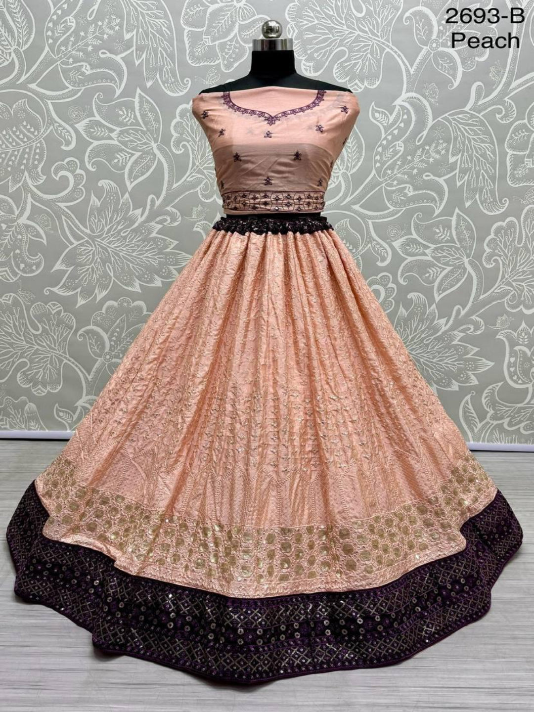 ES Soft Georgette Partywear Lehenga Choli With Sequin and cotton thread
