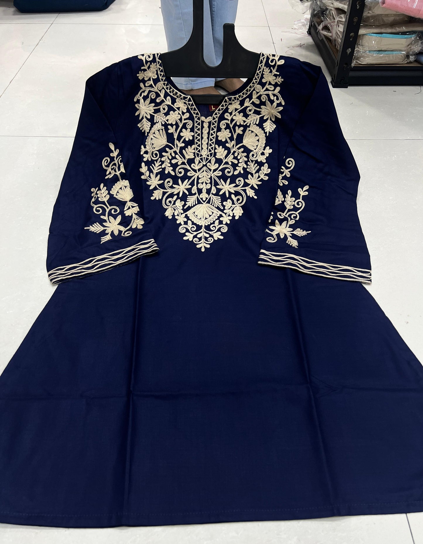 ES Trending Heavy Rayon Short Length Kurti with Embroidery Work