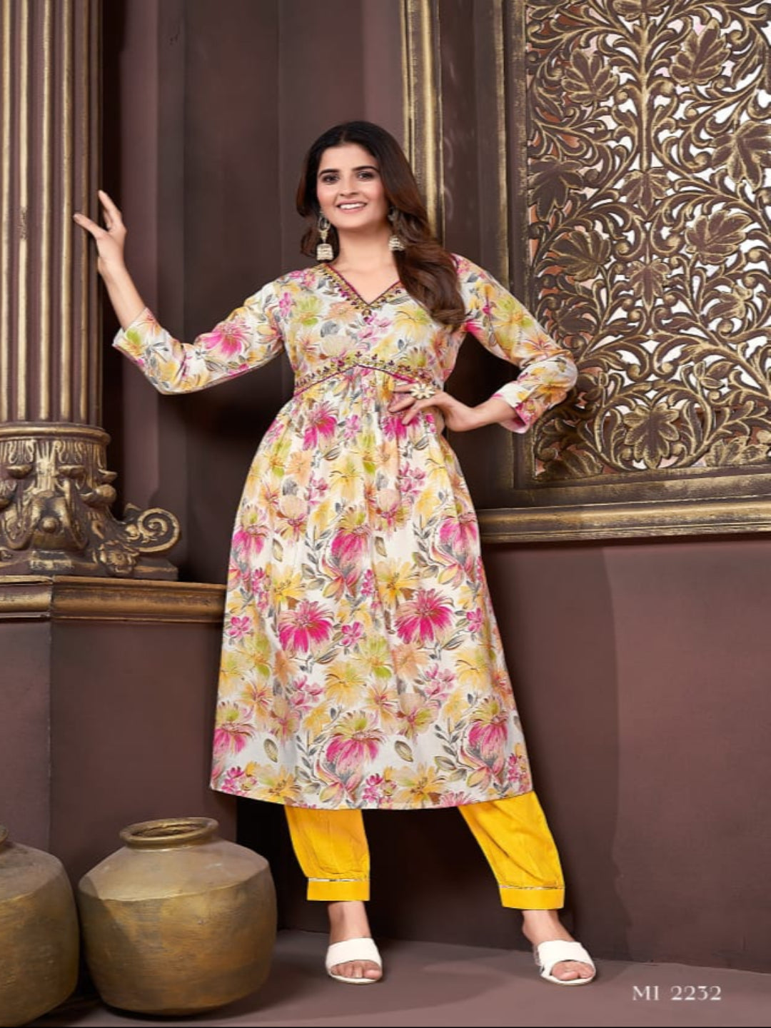 MV Premium Women's Rayon Ethnic Wear Set in Four Colors & Designs