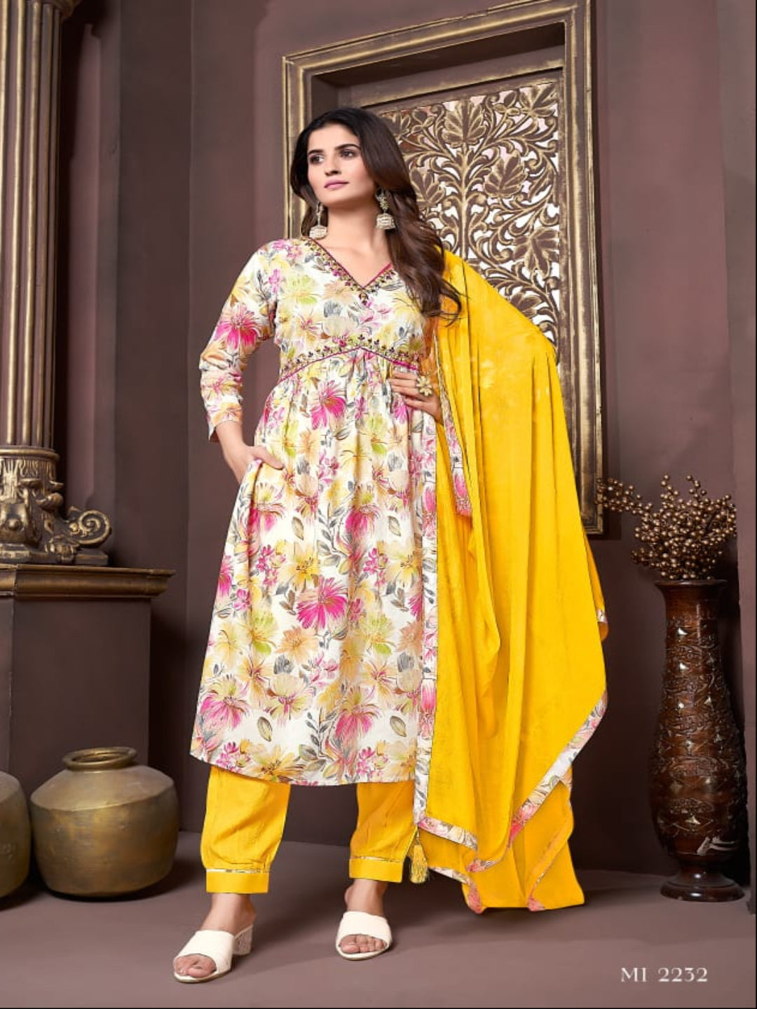MV Premium Women's Rayon Ethnic Wear Set in Four Colors & Designs