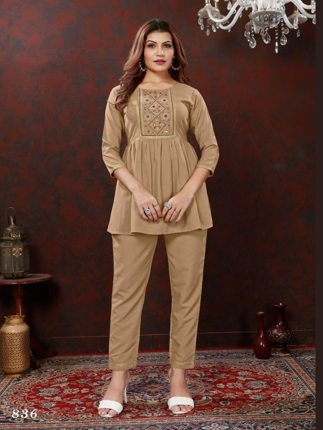 MV Elegant Maaza Cotton Handwork Cord-Set in Five Designs & Colors