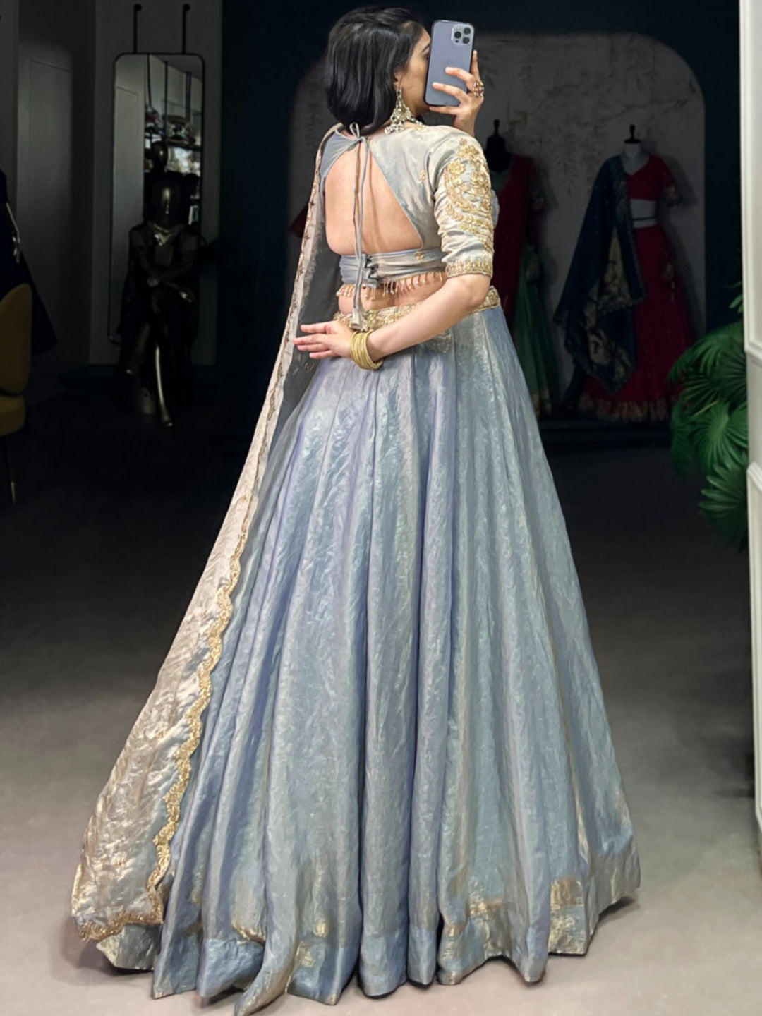 ES Stitched Fendi Lehenga Set with Thread & Sequin Embroidery – Festive Wear