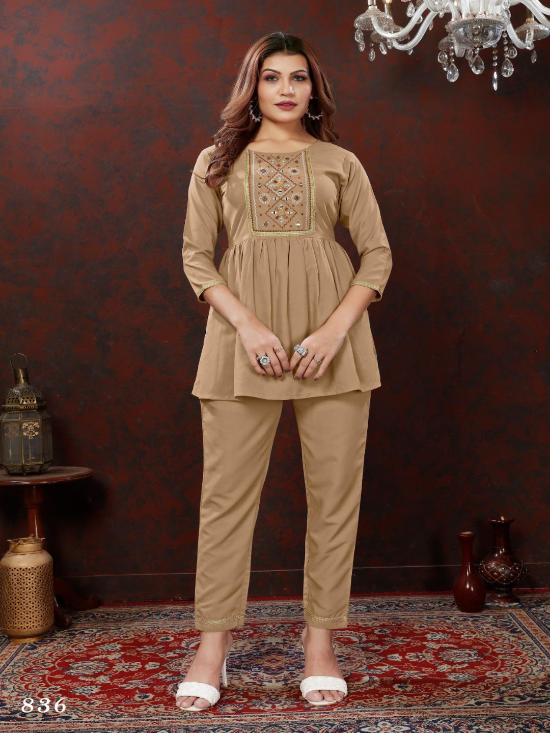 MV Elegant Maaza Cotton Handwork Cord-Set in Five Designs & Colors