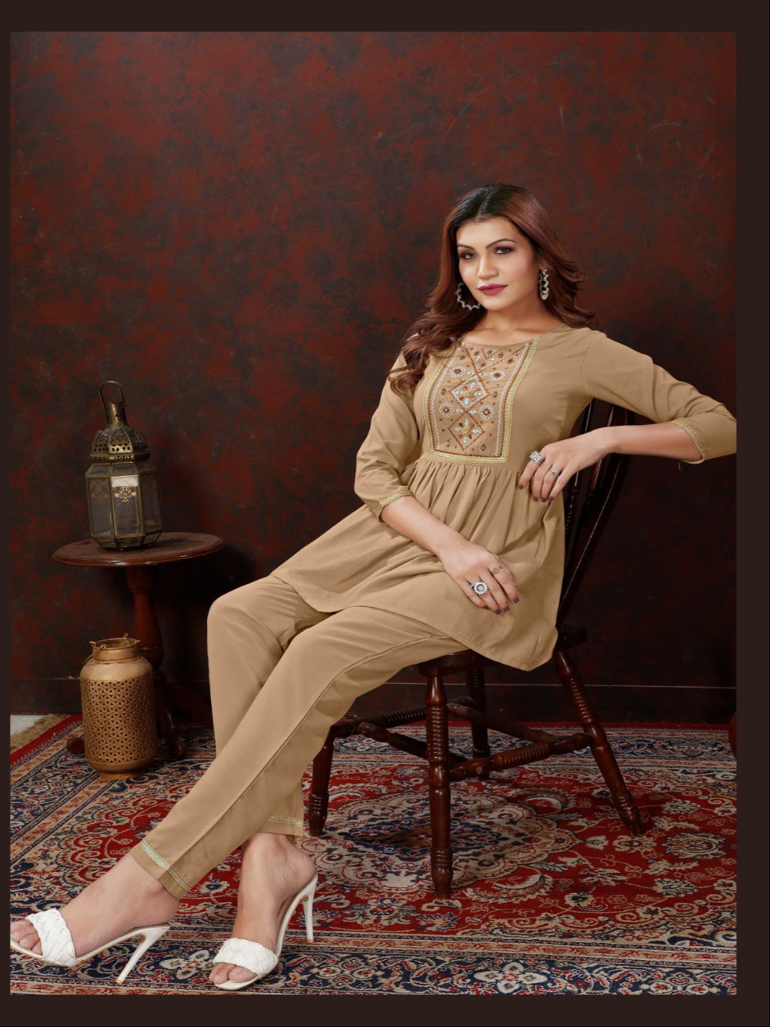 MV Elegant Maaza Cotton Handwork Cord-Set in Five Designs & Colors