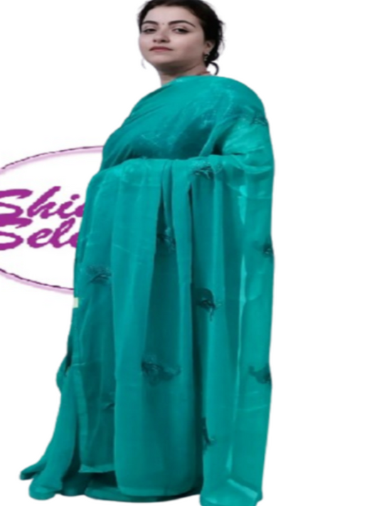 ShinySelect Jimmy Choo Saree With Blouse Piece & Light Work