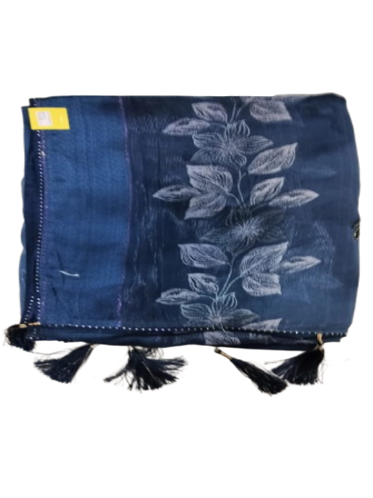 ShinySelect Soft & comfortable Silk saree with blouse piece Gray