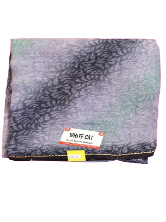 ShinySelect Printed Chiffon saree with blouse piece Gray