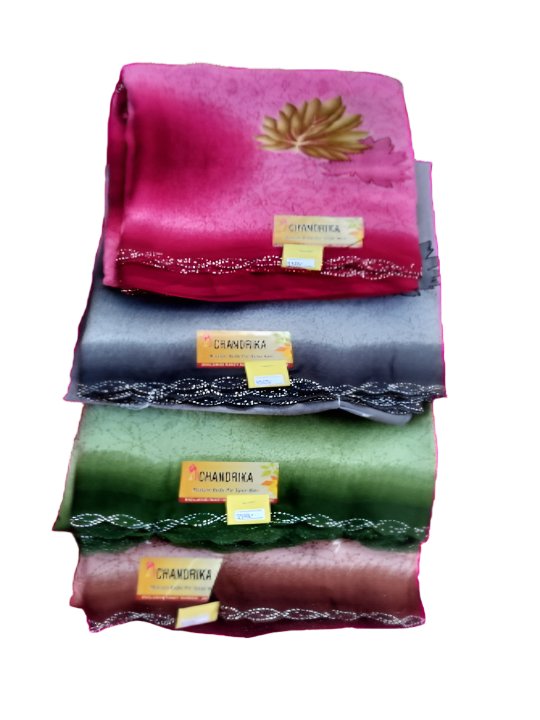 ShinySelect Printed soft Chiffon saree with blouse piece & light border